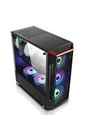 GAMETECH Redlıne Mesh 4x120mm Rainbow Fanlı Pro Gaming Oyuncu Bilgisayar Kasası (PSU YOK)