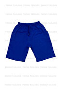 شورت کوتاه بچه گانه نارنجی شانه دار نخی-سبز-ساکس آبی 3 بسته-thumb