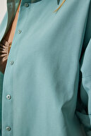 پیراهن پایه بلند زنانه آبی اورسایز DD00842-thumb