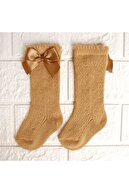 Bolero Kız Bebek Fiyonk Diz Altı Çorap