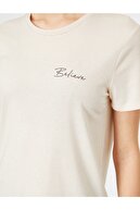 Koton Kadın Ekru Yazılı Baskılı T-shirt