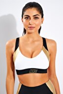 Nike Indy Metallic Sports Bra Kadın Spor Sütyeni Beyaz/siyah/metallic Gold Ct6710-100