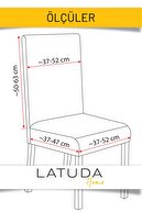 Latuda Concept Likralı Yıkanabilir 4'lü Sandalye Kılıfı | Sandalye Örtüsü Gri