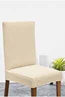 Latuda Concept Likralı Yıkanabilir 6'lı Sandalye Kılıfı | Sandalye Örtüsü Krem