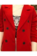 GESVAGES Kadın Kırmızı Yazlık Blazer Ceket