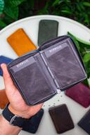 کیف پول نگهدارنده کارت خاکستری چرمی Fargo Vintage-thumb