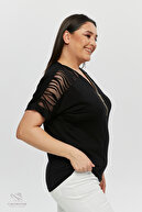 مدل تی شرت آستین کوتاه تونیک شانه دار آستین کوتاه زیپ دار آستین جدید فصل جدید-thumb