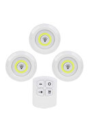 3 نورافکن LED با کنترل از راه دور باطری بی سیم چراغ قفسه آشپزخانه زیر چراغ کابینت-thumb