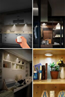 3 نورافکن LED با کنترل از راه دور باطری بی سیم چراغ قفسه آشپزخانه زیر چراغ کابینت-thumb
