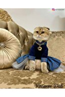 Barneystore Kedi Köpek Simli Kadife Tütü Elbise