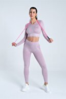 Vienfit Kadın Uzun Kollu Dikişsiz Spor Tişört - Energy Serisi Crop Top Lila