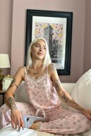 Pijamaevi Dantelli İp Askılı Örme Kadın Pijama Takımı