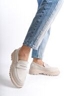 زن خامه ای پایه ضخیم (کالج) کفش مکزن-thumb