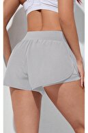 جوراب شلواری کوتاه جوراب شلواری 2 در 1 ورزشی دویدن زنانه با جیب تلفن