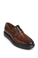 Deery Erkek Kahverengi Hakiki Deri Loafer Ayakkabı