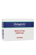 قرص Medohbiotin 2.5 mg 120 (ویتامین تقویت کننده مو، پوست و ناخن) مکمل غذایی بیوتین