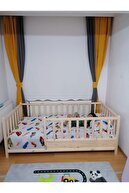 Baby Kinder Kahverengi Roofless Montessori Bebek ve Çocuk Karyolası