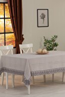 رومیزی لوکس ضد لک اثر کتانی توری-thumb