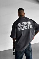 تیشرت مردانه Hell & Devil Blistering چاپ دودی یقه گرد اورسایز سالاس-thumb