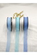 روبان کتان آبی تیره روبان کتان 20 متری 2.5 سانتی متری-thumb