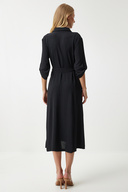 لباس پیراهن کمربند سیاه زنانه DD01256-thumb