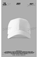 کلاه ورزشی ساده سفید تک جنسیتی قابل تنظیم با نوار چسب در پشت-thumb