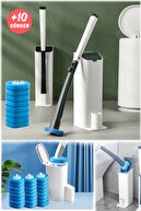 ست برس توالت یکبار مصرف جعبه نگهداری و پایه ست تمیزکننده کاسه توالت با 10 سر جایگزین-thumb