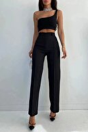 شلوار چین دار زنانه آلاسکا فاق بلند شلوار گشاد مدل Palazzo-thumb