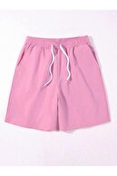 ست بالا و پایین شلوارک صورتی با چاپ بروکلین قهوه ای-thumb