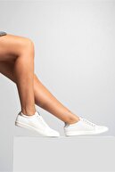 GRADA Beyaz Hakiki Deri Delikli Kadın Ayakkabı