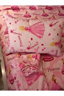 روتختی دخترانه طرح دار شاهزاده با ست پیکه تک الاستیک - صورتی-thumb