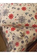 ست تک پیکه الاستیک طرح دار ملوانی ملوانی - سفید-thumb