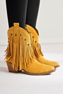 چکمه‌های زنانه وسترن منگوله‌دار زرد لیل‌بث، چکمه‌های زنانه-thumb