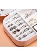 جعبه جواهر مستطیلی 3 محفظه جواهرات سازمان دهنده حلقه گوشواره گردنبند سازماندهی مسافرتی-thumb