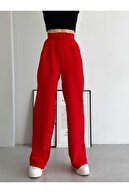 شلوار Palazzo پلیسه دار با بسته شدن نوار چسب-thumb