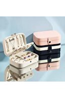 جعبه جواهر مستطیلی 3 محفظه جواهرات سازمان دهنده حلقه گوشواره گردنبند سازماندهی مسافرتی-thumb