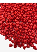 Hedef Bijuteri 10mm Kırmızı Renk Kalp Model Plastik Boncuk,hobi Takı Yapım Boncuğu (25gr,~60 Adet)