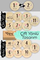 ست کارت حافظه کودک با طرح گل کارت حافظه ماهانه کودک کارت های چوبی رنگارنگ ماه بارداری-thumb