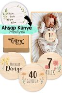 ست کارت حافظه کودک با طرح گل کارت حافظه ماهانه کودک کارت های چوبی رنگارنگ ماه بارداری-thumb