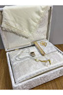 ست سجاده نماز 6 تکه مخملی ست عروس داماد با جعبه بسته جهیزیه-thumb