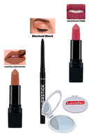 رژ لب مات شگفت‌انگیز موکا + خط چشم مشکی + رژ لب مات ماوو ماترز + آینه جیبی Lovider-thumb