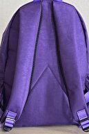 کوله پشتی / کیف مدرسه لپ تاپ پارچه ای Crinkle پارچه ای ضد آب سایز متوسط ​​بنفش کلینکر-thumb