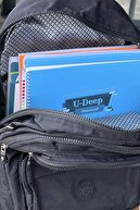 کیف مدرسه کوله پشتی مشکی تیره کیف مسافرتی لپ تاپ 14 اینچی Duomino 18 Lt 40x30x15cm-thumb