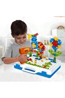BİRLİK TOYS 11b Matkaplı Vidalama Ve 3d Yaratıcı Mozaik Puzzle 198 Parça Creative Portable Box Yapı Lego Oyunu