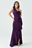 لباس شب ماکسی آلو بلند طرح یقه دو سینه با پارچه فلکسیبل فلکسیبل 582443-thumb