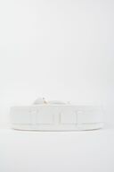 کیف زنانه باگت سفید نیلوفر آبی طرح چرم مصنوعی با بسته شدن کیف دست و شانه-thumb