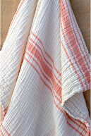 پتوی بچه گانه شست و شوی طبیعی چند منظوره راه راه Yavruağzı Xxl 90x120 سانتی متر-thumb