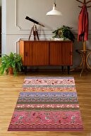 قالیچه فرش نشیمن نشیمن با طرح‌های قومی قدیمی و قابل شستشو بدون لغزش پشتی و ضد لکه-thumb