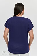 تی شرت تونیک پنبه ای شانه دار سایز بزرگ مدل جدید جیبی آستین کوتاه با یقه V-thumb