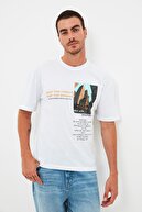 TRENDYOL MAN Beyaz Erkek T-Shirt TMNSS21TS3824